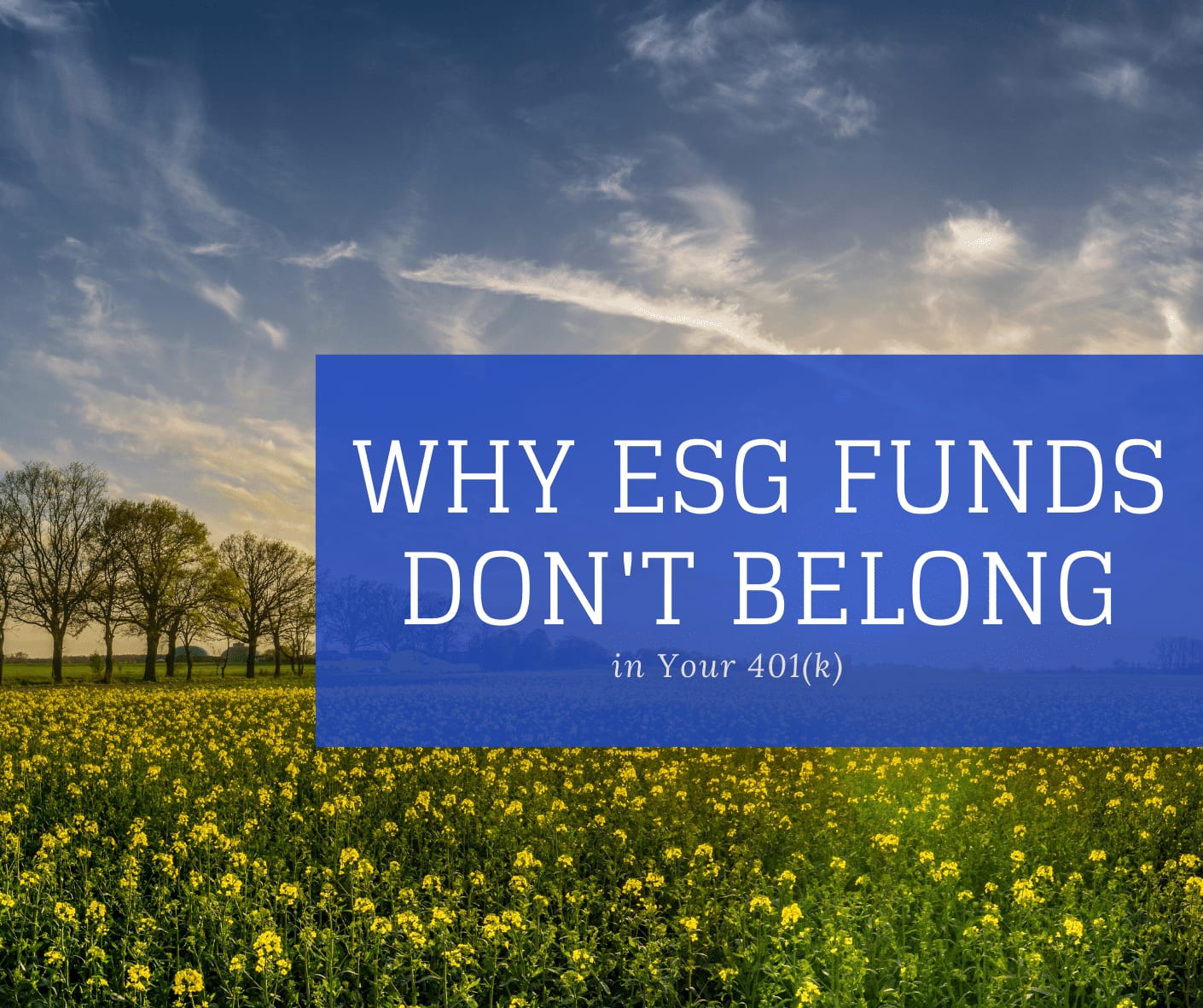 Why ESG Funds Don’t Belong in Your 401(k)